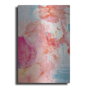 Abstract Turquoise Pink No. 1 by Louis Duncan-He, Metal Wall Art