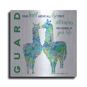 Guard Your Heart Llamas by Cindy Jacobs, Metal Wall Art