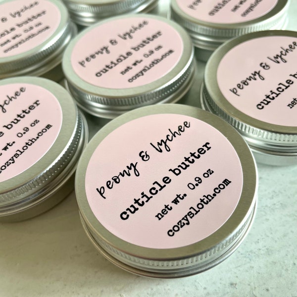 Peony & Lychee Cuticle Butter with Mango Butter, Organic Jojoba Oil, Horsetail Extract, Vegan Cuticle Balm, Natural Skincare, Gifts