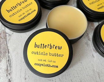Butterbrew Cuticle Butter with Mango Butter, Organic Jojoba Oil, Horsetail Extract, Vegan Cuticle Balm, Handmade, Natural Skincare Gift