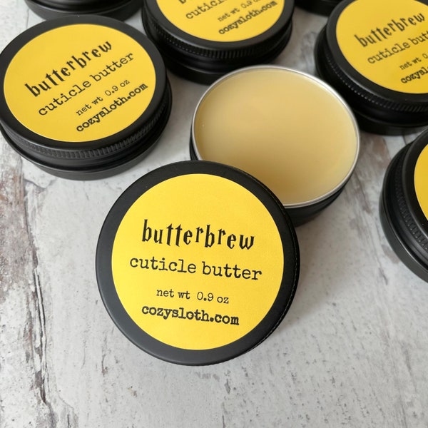 Butterbrew Cuticle Butter with Mango Butter, Organic Jojoba Oil, Horsetail Extract, Vegan Cuticle Balm, Handmade, Natural Skincare Gift