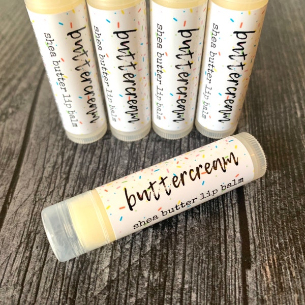 Buttercream Shea Butter Lip Balm | All Natural Beeswax Chapstick with Cocoa Butter, Luxury Lip Butter, Party Favors, Stocking Stuffer, Gift