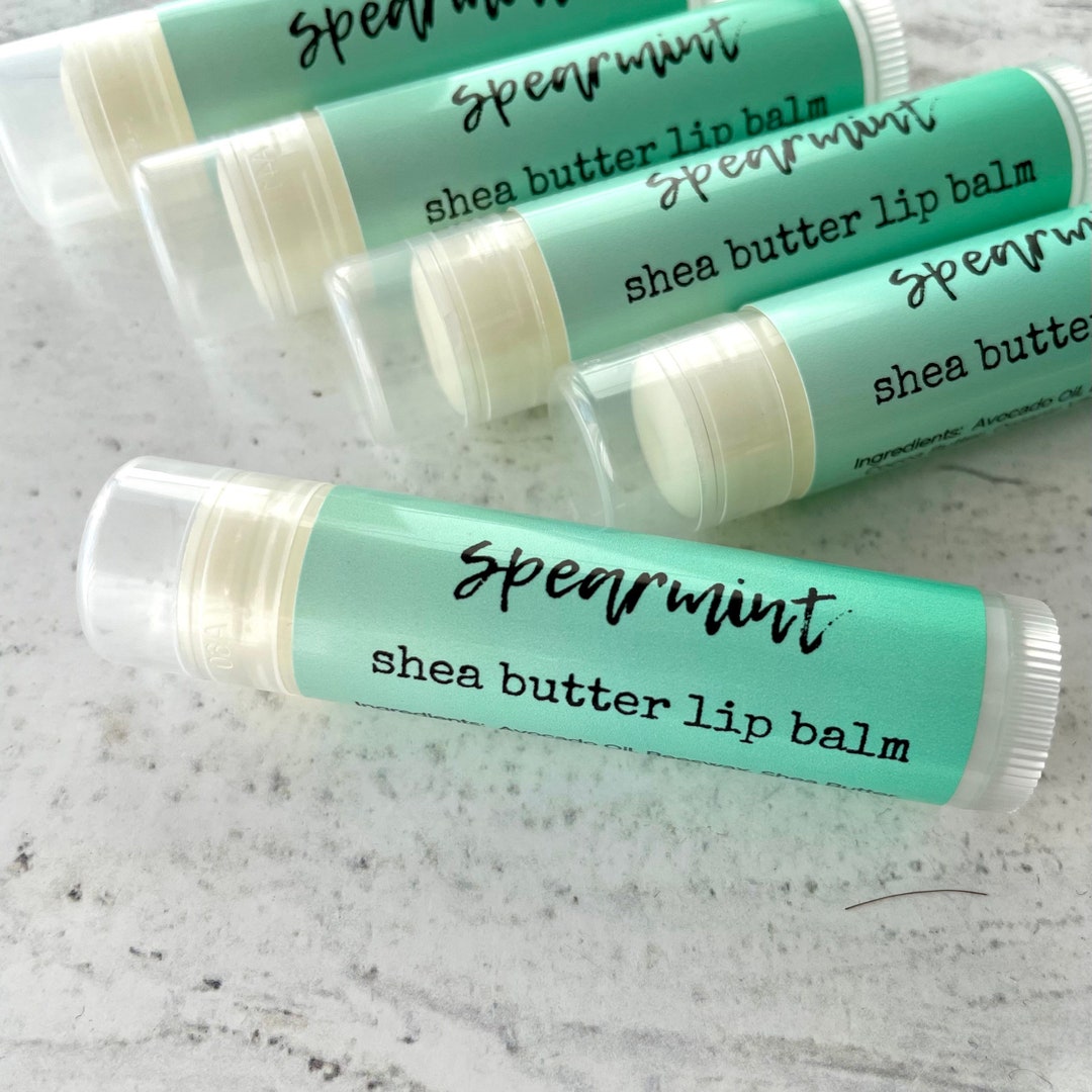 Spearmint Shea Butter Lip Balm, All Natural Beeswax Chapstick