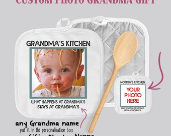 Personalized Photo Pot Holder: Custom Grandma Gift