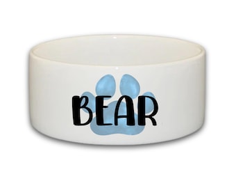 Personalized Ceramic Pet Bowl, Custom Name Dog/Cat Bowl