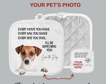 Custom Pet Photo Pot Holder: Funny Kitchen Oven Mitt, Dog Lover Gift