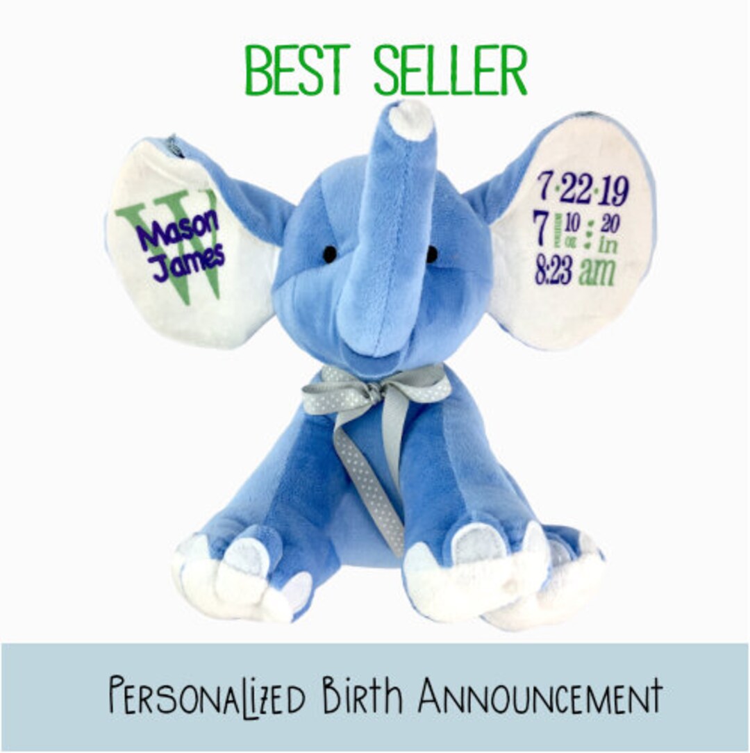 BIRTH STATS Baby Gift/elephant Baby Keepsake Gift/newborn Gift/gift for