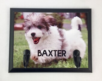 Personalized Dog Photo Leash Holder: Custom Key Rack