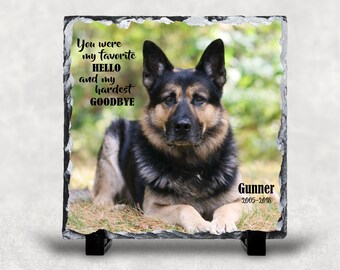 Custom Pet Photo Slate: Chiseled Edge Memorial Keepsake