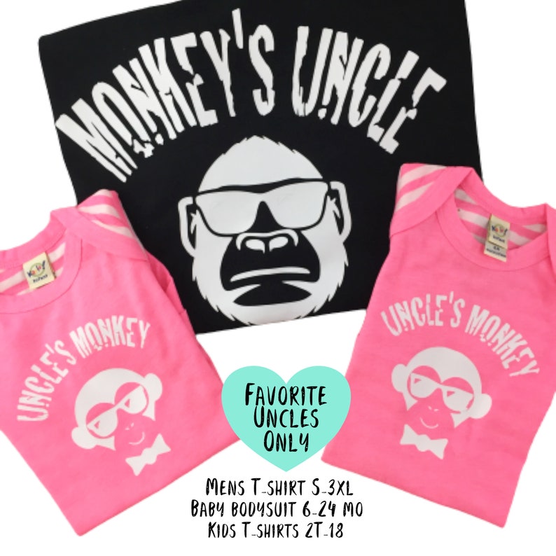 BABY UNCLE Tshirt Monkeys Uncle Gift for New Uncle Etsy UK