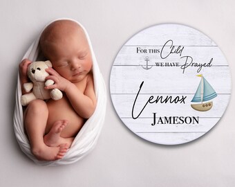 Baby Name Announcement Sign: Newborn Photo Prop, Birth Stats