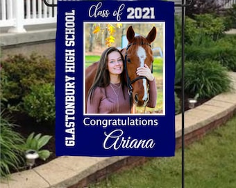 Personalized Graduation Garden Flag: Senior Photo Gift (12"x18")