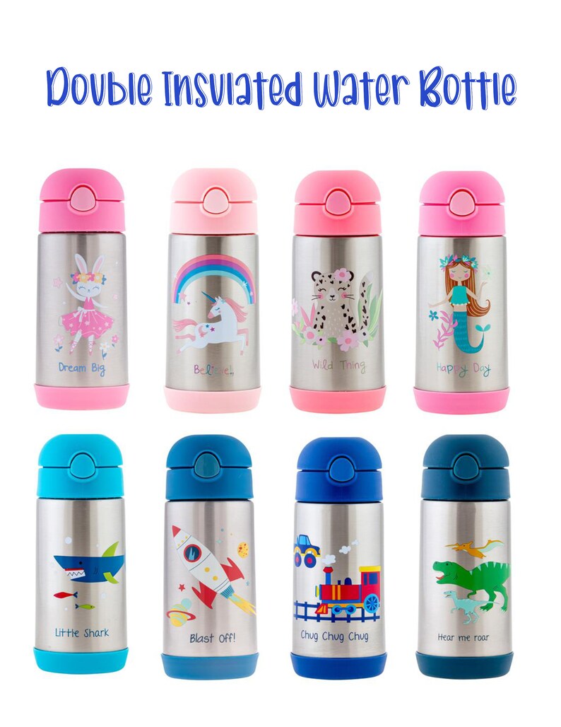 Kids Water Bottle/personalized Water Bottle/double Insulated Etsy