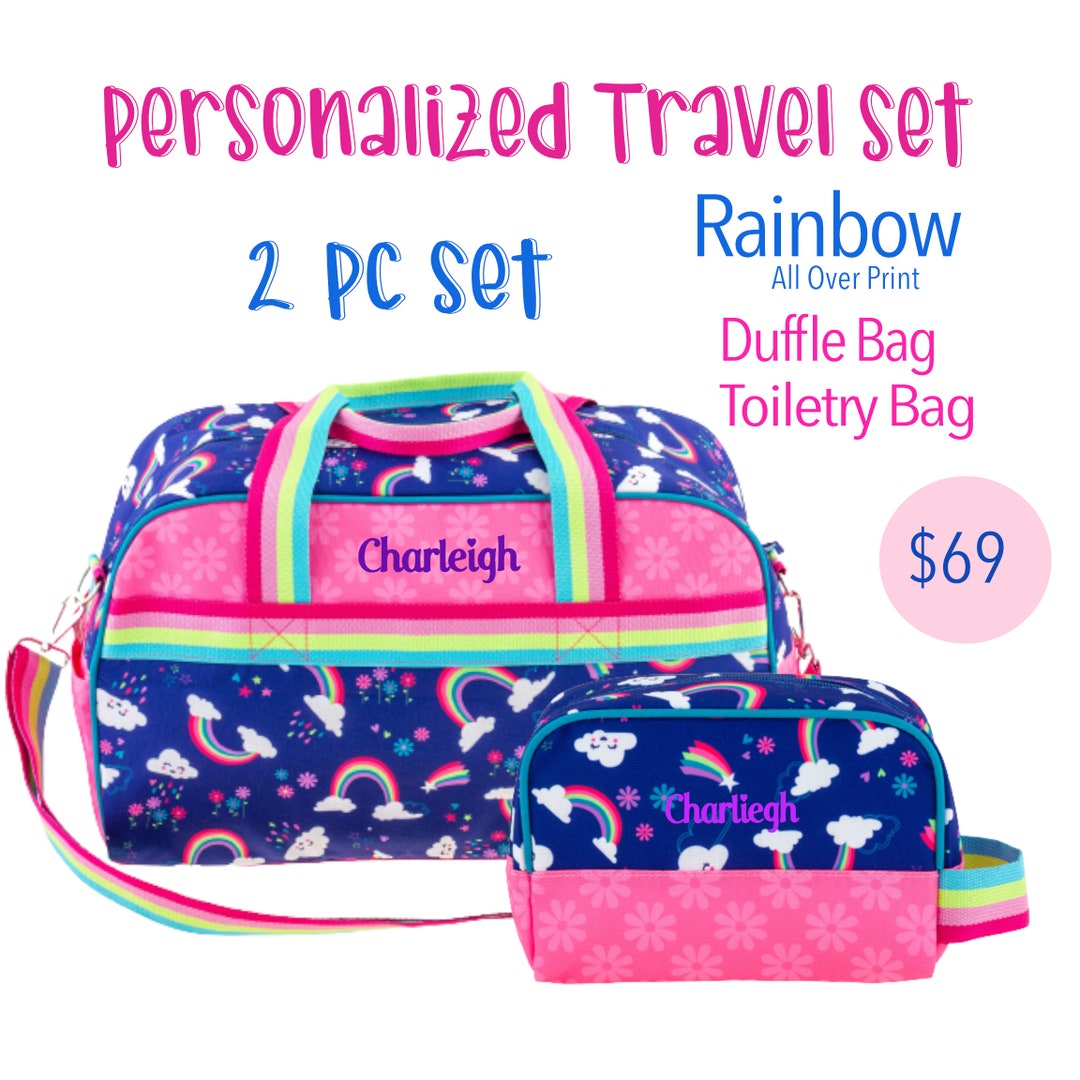 Girls Rainbow Duffle Bag Set/rainbow Duffel Bag/kids Travel Bag