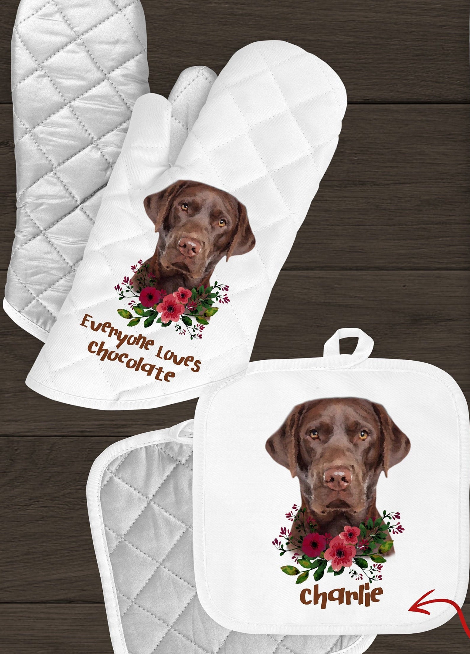 DOG DISH Towel/labrador Retriever Kitchen Towel/chocolate Lab Etsy