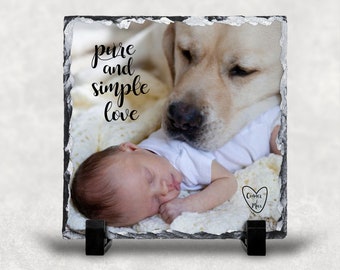 Custom Pet Photo Slate: Dog Memorial Gift