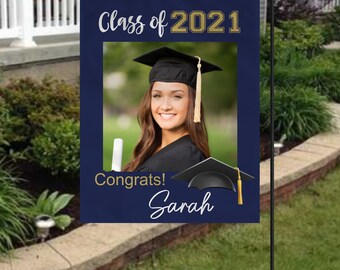 Personalized Graduation Garden Flag: Senior Photo Keepsake (12"x18")