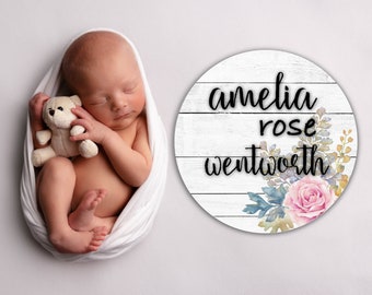 Birth Announcement Hospital Sign Baby Name Sign Newborn Announcement Hospital Photo Prop Girl Reveal Baby Photo Prop New Baby Sign