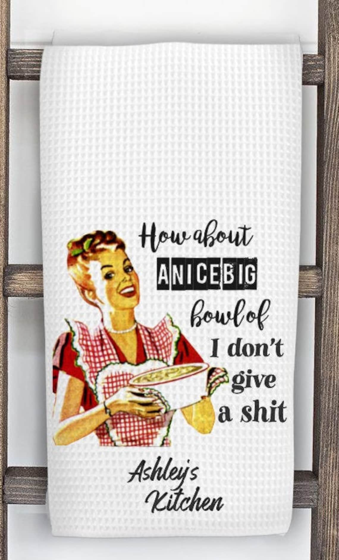 FUNNY DISH Towel/retro Kitchen Towel/sarcastic Kitchen Etsy