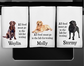 Personalized Labrador Waffle Weave Hand Towel: Funny Dog Gift