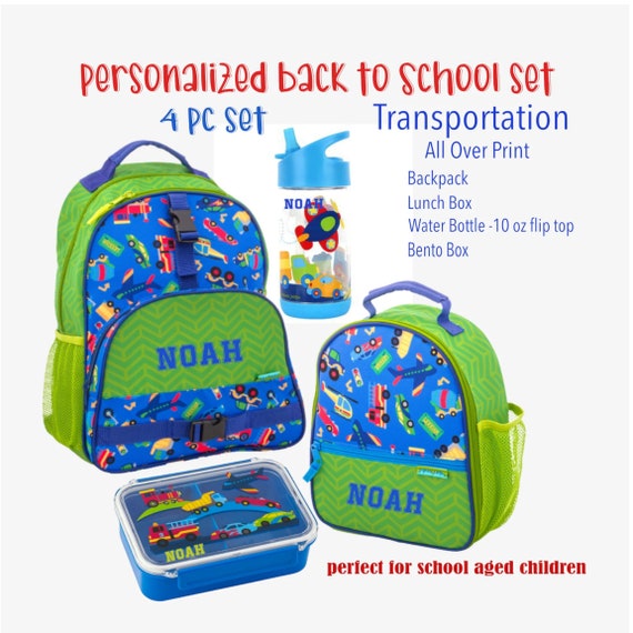 Boys Lunch Box Set/kids Backpack/transportation/cars and Trucks/back to  School/personalized Lunch Box/monogrammed Backpack/boys Lunch Box 