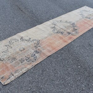 Hallway rug, Vintage rug, Turkish handmade rug, Bohemian rug, Oushak rug, Home decor, Runner rug, Entryway rug, Carpet 2.6 x 10.5 ft TVR1718