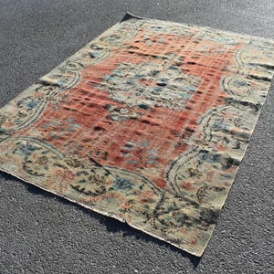 Türkischer Teppich, Großflächenteppich, Wohnzimmer, Teppich, türkischer Boho-Teppich, Vintage-Orientteppich, handgefertigter Teppich, Boho-Teppich, Teppich 1,5 x 2,5 cm TV5884