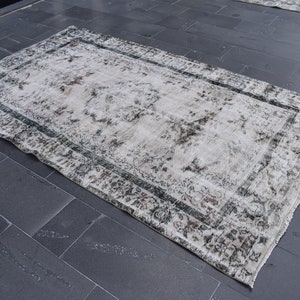 Oriental rug, Vintage handmade rug, Turkish rug, Oushak rug, Large area rug, Bohemian rug, Home decor, Livingroom decor 5.1 x 8.6 ft TV5471