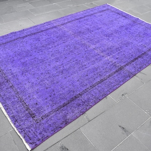Antique rug, Turkish vintage rug, Large size rug, Oushak rug, Oriental rug, Overdyed rug, Bohemian rug, Handmade rug, 5.4 x 9.1 ft TVR1503