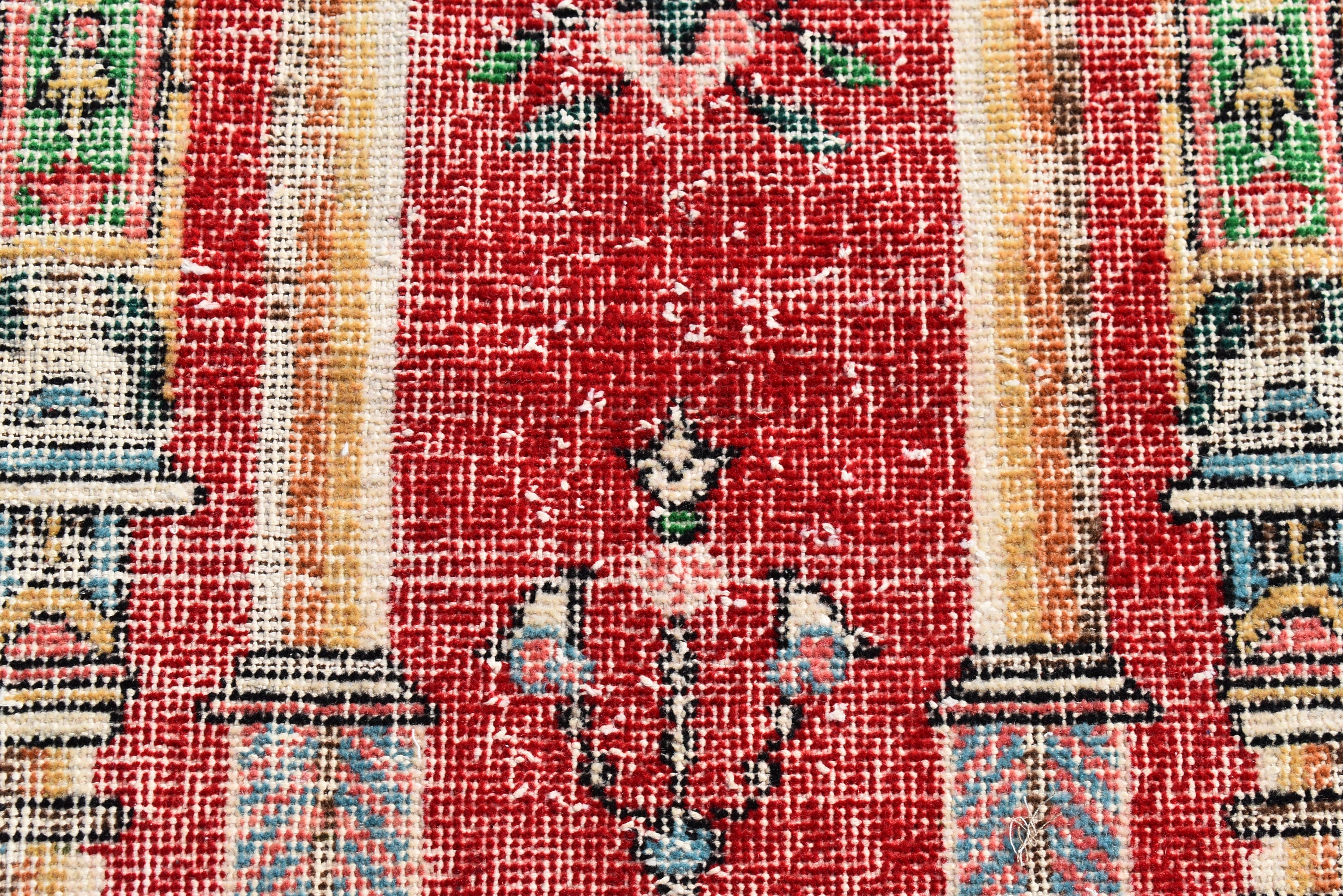 Turkish Red Oriental Rug Vintage Small Area Rug Handmade Etsy