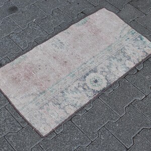 Petit tapis décoratif, tapis turc fait main, tapis en laine vintage, tapis traditionnel, tapis oriental, décoration d&#39;intérieur, paillasson, tapis, 1,7 x 3 pi TV5656
