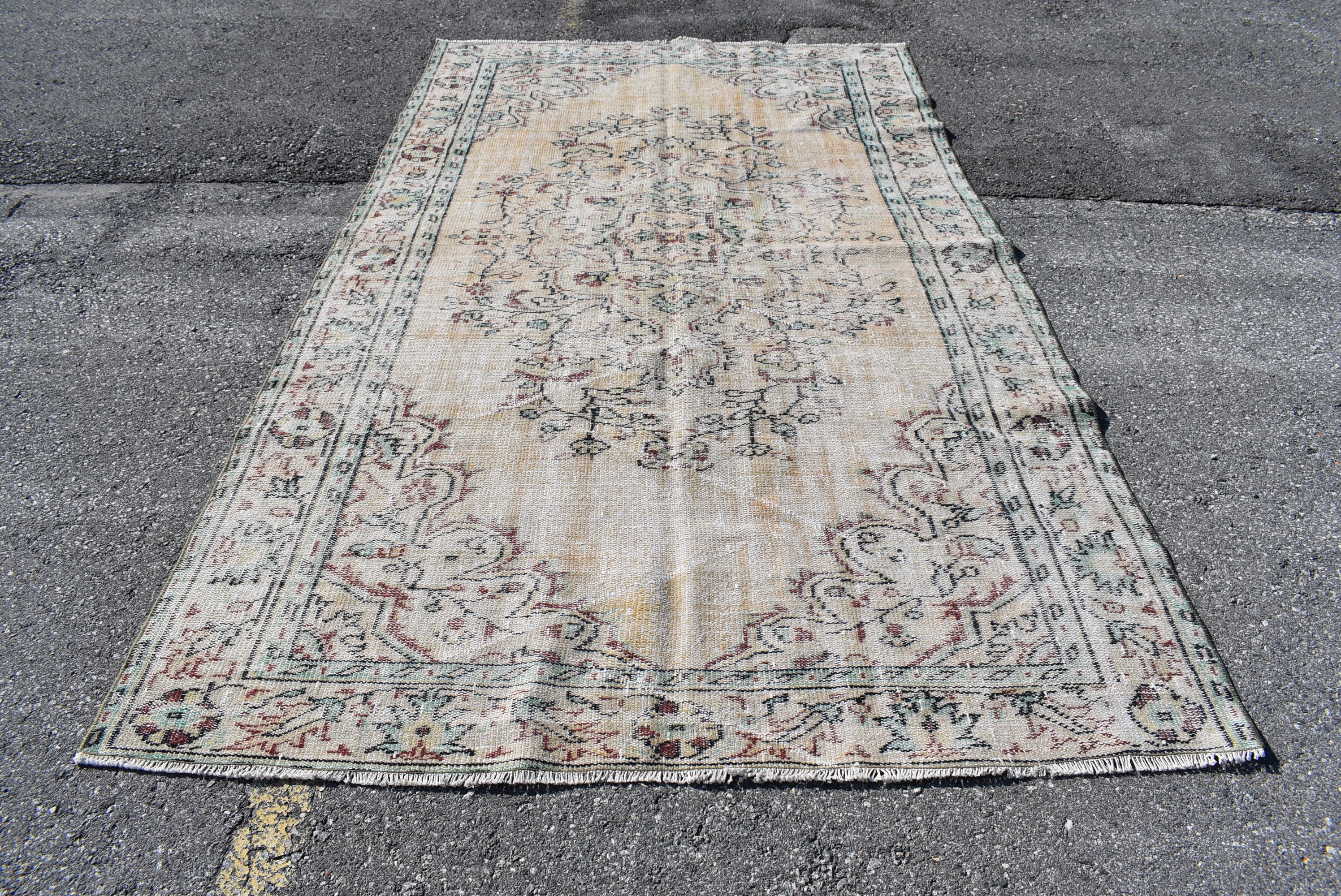 Turkish Decorative Rug, Vintage Large Rug, Handmade Rug