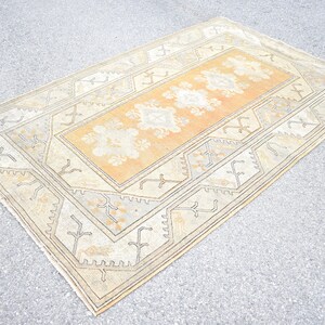 Turkish rug, Vintage handmade rug, Oushak rug, Anatolian wool rug, Oriental old rug, Bohemian rug, Boho home decor, 5.1 x 8.1 ft TV5214