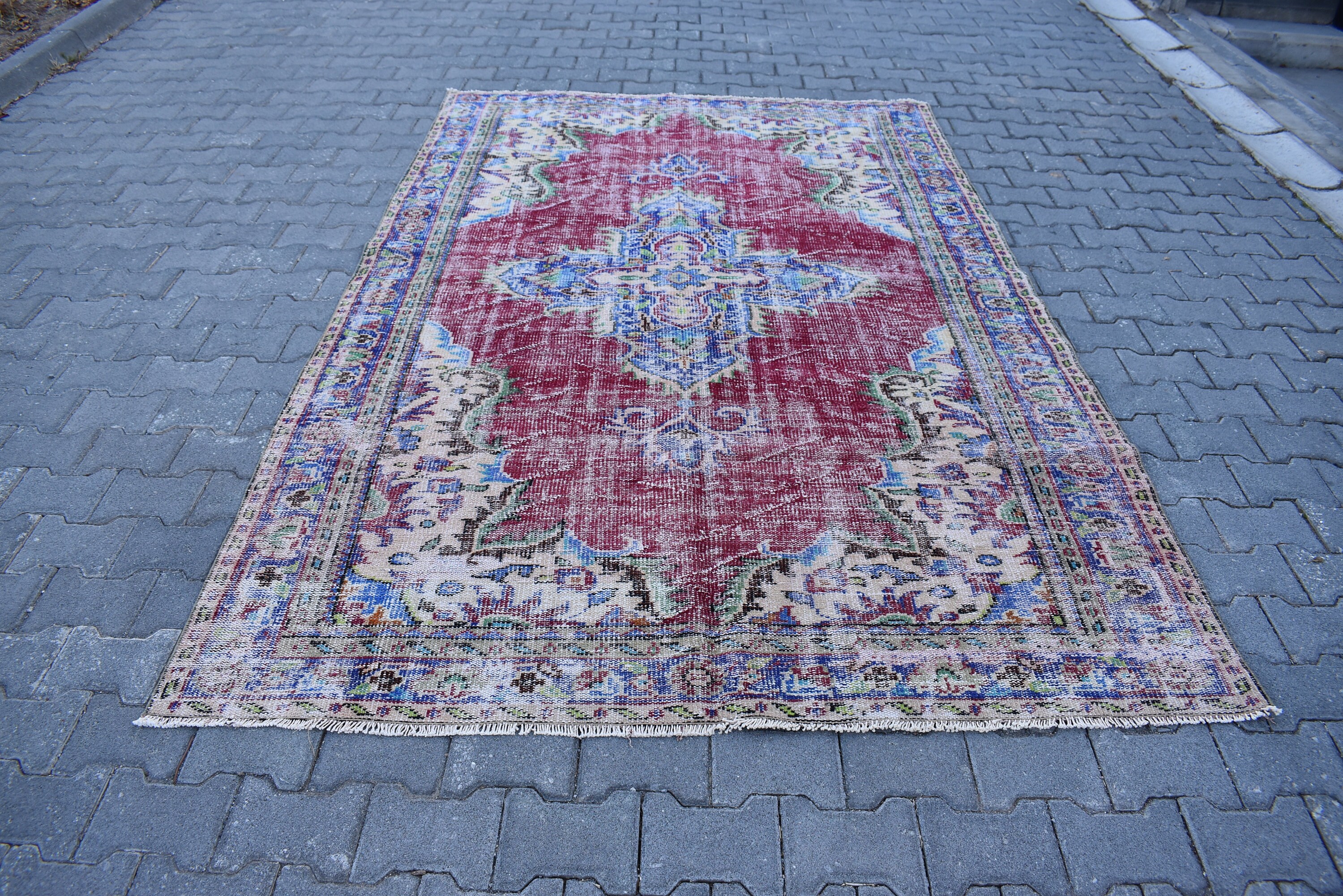 Turkish Purple Oriental Rug Vintage Handmade Wool Rug Etsy