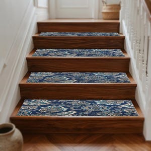 Non Slip Stair Treads Rug Set, Boho Stair Mat, Quick Install Carpet Runner, Washable Step Covers