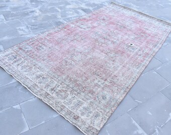 Turkish oriental rug, Vintage wool rug, Turkish handmade rug, Large area rug, Carpet, Rustic area rug, Diningroom rug, 5.2 x 9.8 ft TVR0972