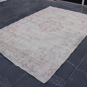 Türkischer Esszimmerteppich, Vintage Teppich, Wollteppich, Wollteppich, Wollteppich, Wohnzimmer, 200 x 300 cm TV5144