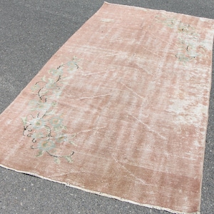 Rosegold oushak rug, Turkish vintage handmade rug, Wool area rug, Wedding Rug, Bohemian rug, Home decor, Carpet, Boho rug, 4.6 x 8 ft TV3073