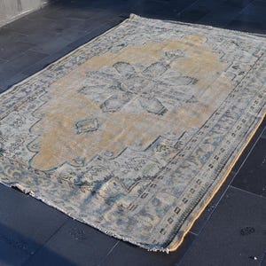 Large rug, Oushak rug, Turkish area rug, Old rug, Turkish vintage rug, Tribal rug, Bohemian rug, Livingroom decor, Rug 6.2 x 8.5 ft TV5450