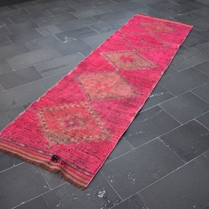 Alfombra Herki, alfombra naranja vintage, alfombra turca hecha a mano, alfombra Boho, decoración del hogar Boho, alfombra Runner, alfombra de entrada, alfombra, 2,9 x 10 pies TV4982