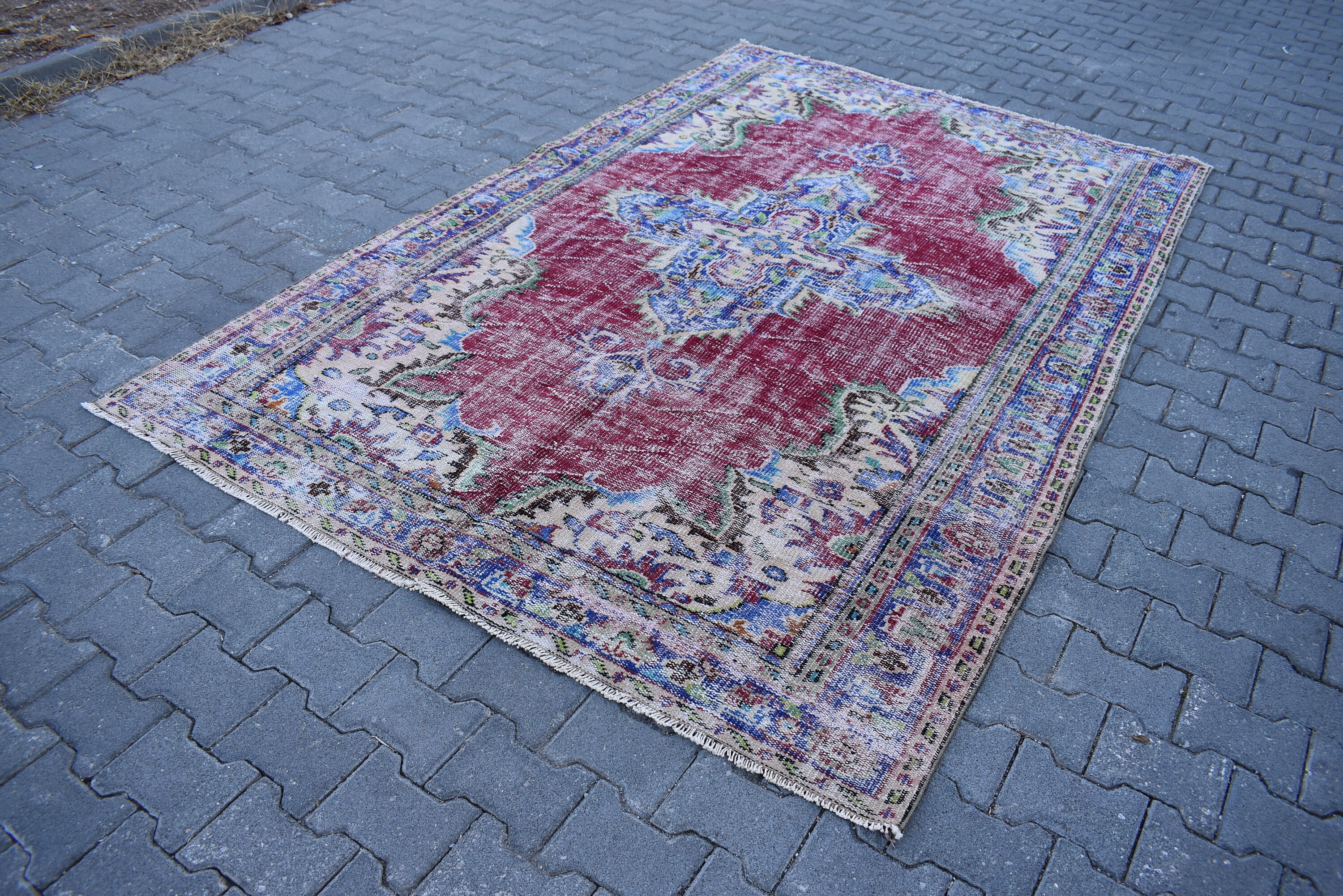 Turkish Purple Oriental Rug Vintage Handmade Wool Rug Etsy