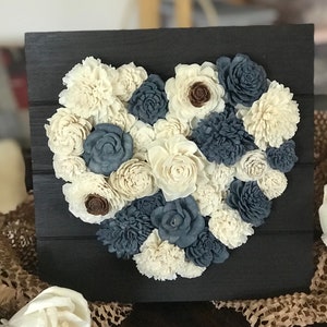 Heart Board Made with Sola Wood Flowers