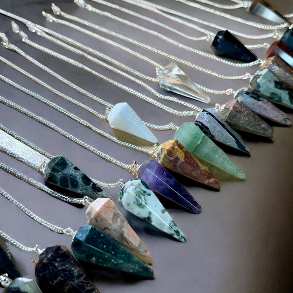 Crystal Pendulums Made from Natural Gemstones