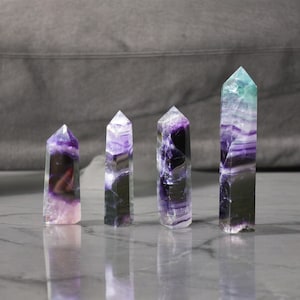 AAA+ Rainbow Fluorite Obelisk Tower: Natural Crystal Point