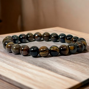 Tiger&#39;s Eye Beaded Stretch Bracelet: 8mm Gemstone