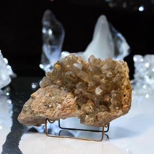 Smoky Quartz Cluster on Matrix with Points | Natural Smoky Quartz