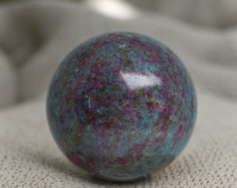 Ruby in Kyanite Sphere 63mm, UV Reactive Crystal Sphere