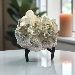 Natural Green Phantom Quartz Cluster