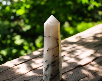 Tourmaline Quartz Obelisk Tower: Black Tourmaline Crystal Point