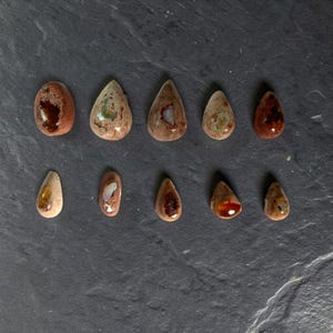 Small Mexican Cantera Fire Opal Cabochons 11–21mm Set of 10 | Natural Opal Gemstones | Jewelry Making Supplies